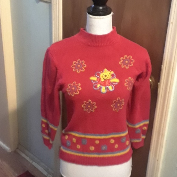 Red Pooh Sweater, size 10/12 - Picture 2 of 3